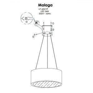 Lampa wisząca Malaga biała LED 3000K