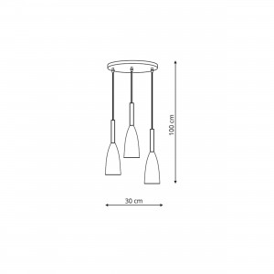 Lampa wisząca Solin 3 szara 3xE27