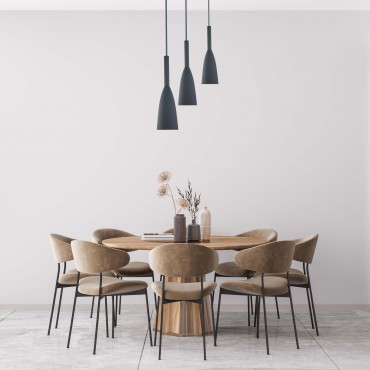 Lampa wisząca Solin 3 szara 3xE27