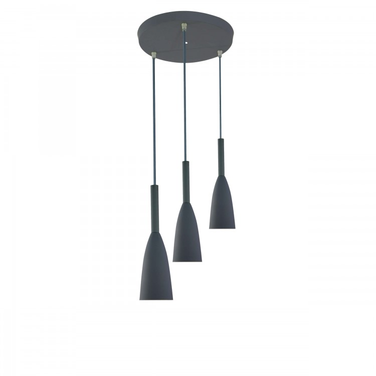 Lampa wisząca Solin 3 szara 3xE27 - 4422