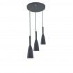 Lampa wisząca Solin 3 szara 3xE27