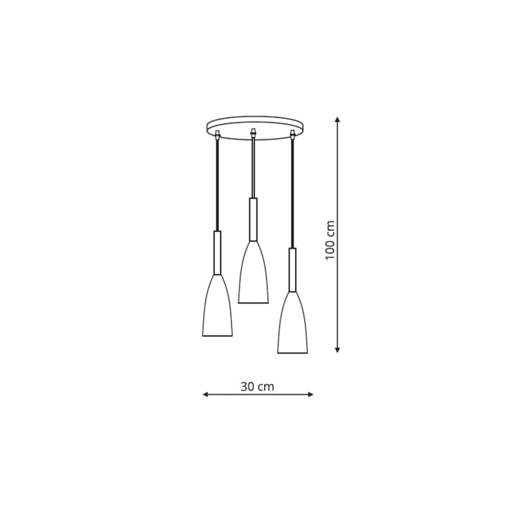 Lampa wisząca Solin 3 czarna 3xE27 - 4423