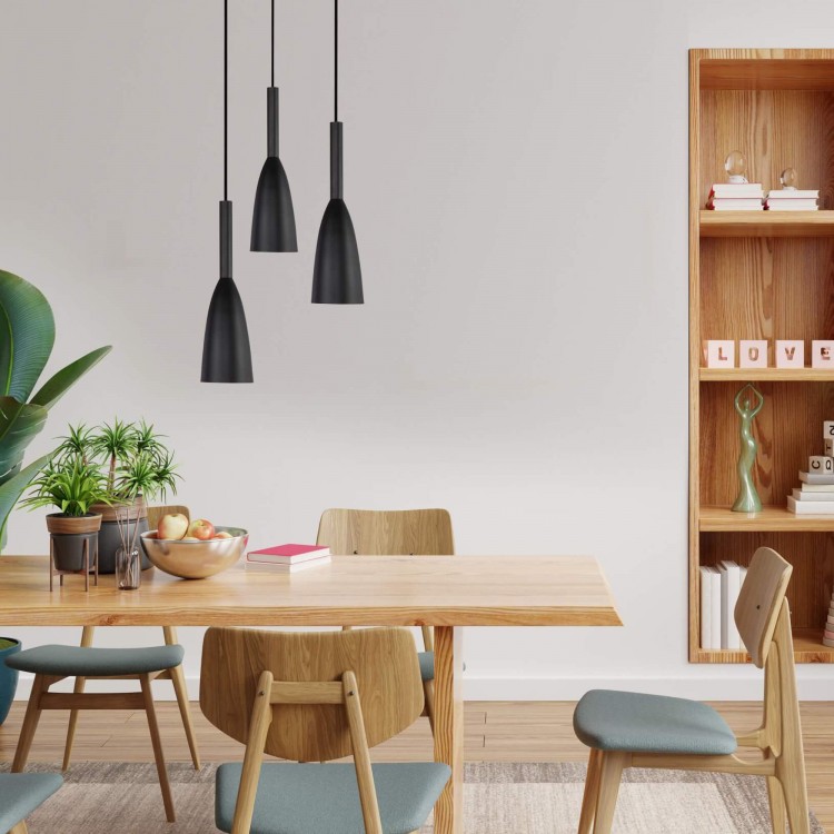 Lampa wisząca Solin 3 czarna 3xE27 - 4432