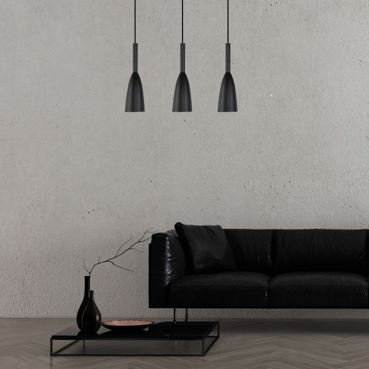 Lampa wisząca Solin 3 czarna 3xE27 - 4440