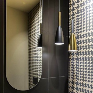 Lampa wisząca Solin 1 czarno-złota 1xE27