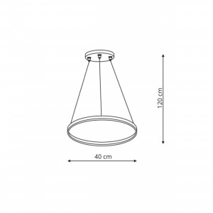 Ring wisząca mała czarna 3000K