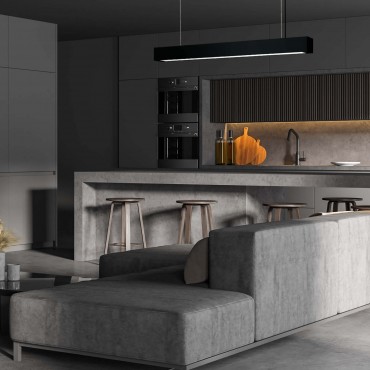 Ibros wiszący czarny duży 24W 3000K IP20