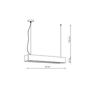 Ibros wiszący czarny średni 18W 3000K IP20