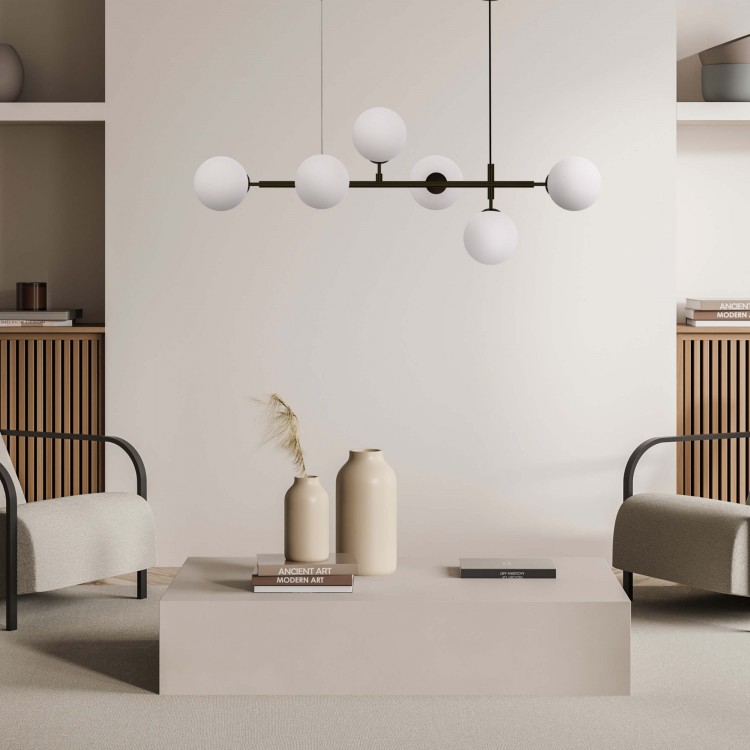 Lampa wisząca Alisa czarna 6xE14 - 4565