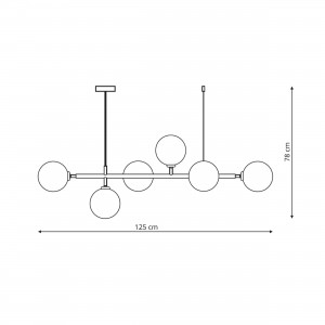 Lampa wisząca Alisa czarna 6xE14