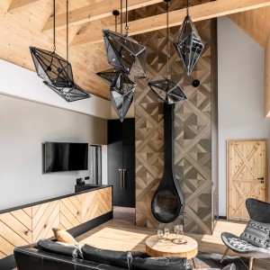 Lampa wisząca Konstelacja pozioma dymna czarna 7xG9