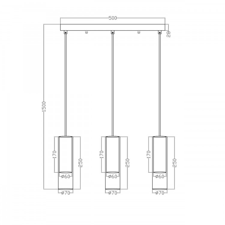 Lampa wisząca Manacor biała 3xGU10 - 4695