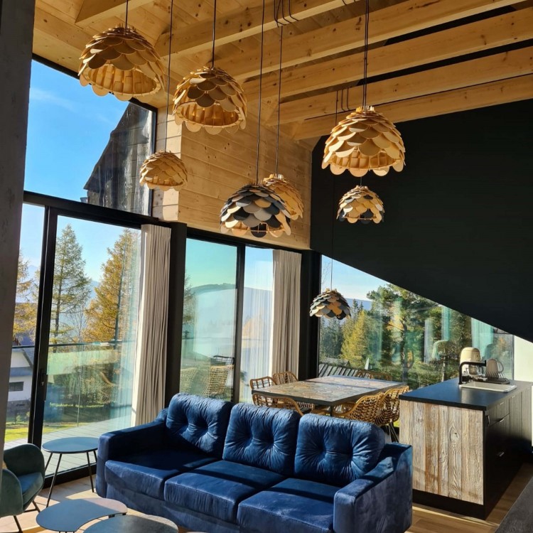 Lampa wisząca Burgo duża drewniana 1xE27 - 4734