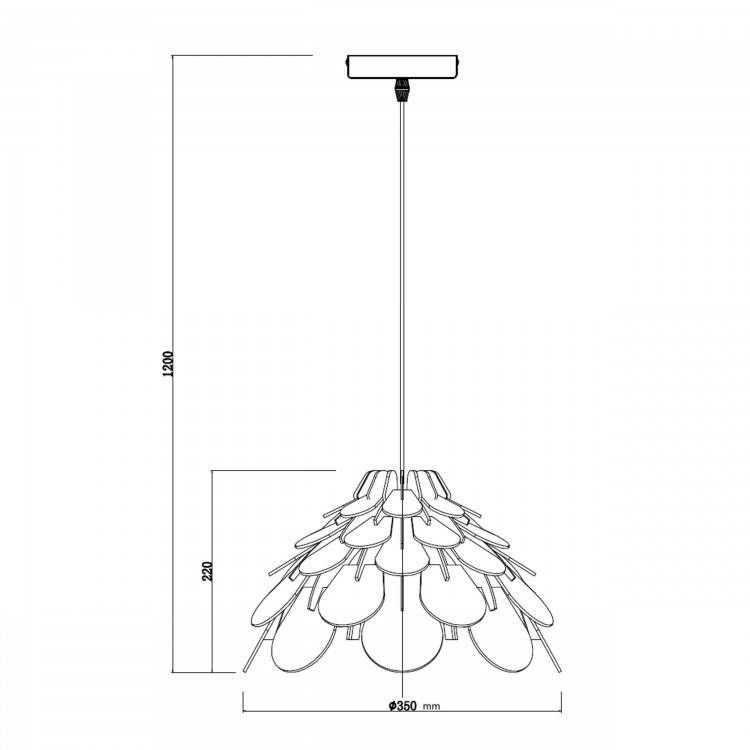 Lampa wiszaca Burgo mała drewniana 1xE27 - 4740