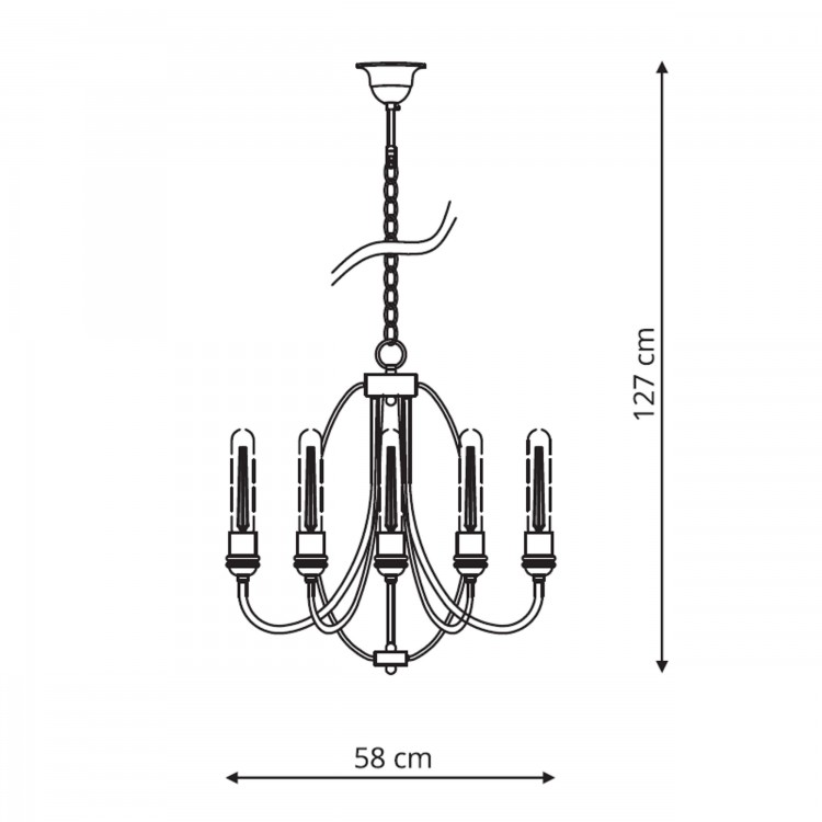 Lampa wisząca Canaria czarna 5xE27 - 4741
