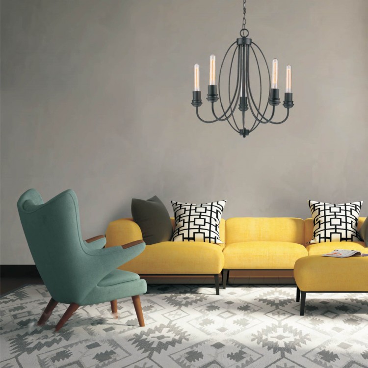 Lampa wisząca Canaria czarna 5xE27 - 4743