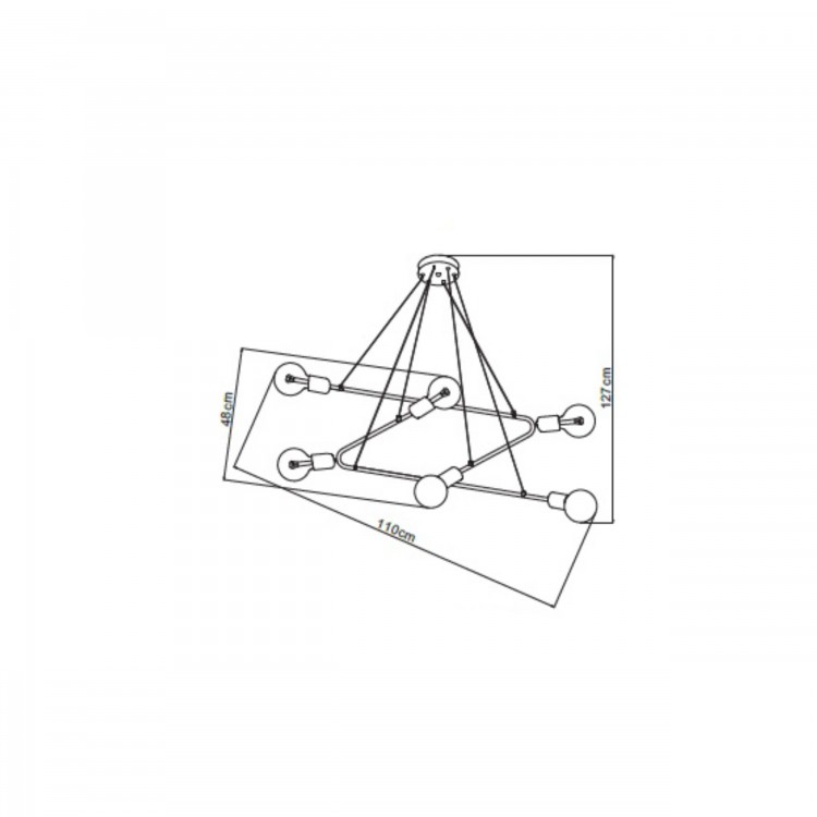 Estrella 6 wisząca czarna - 4752