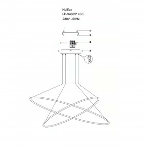 Lampa wisząca Halifax czarna LED 4000K
