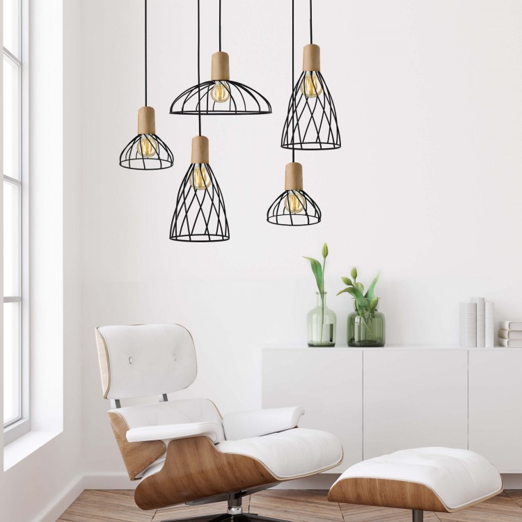 Lampa wisząca Moderno czarno - brązowa1xGU10 - 4761
