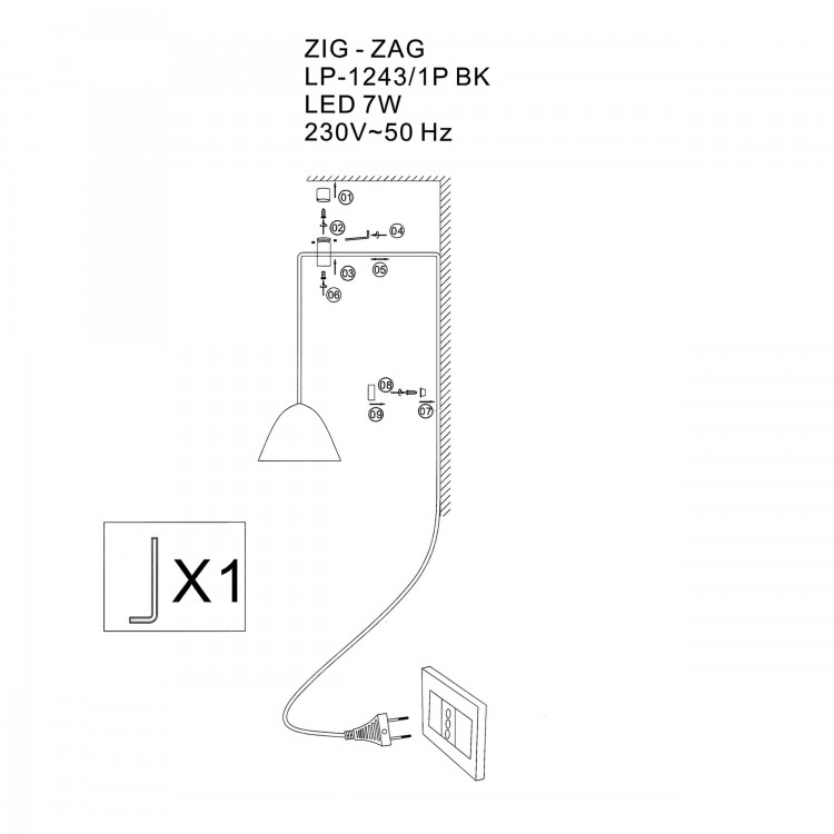 Zig - Zag  czarny - 4764