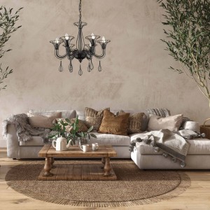 Lampa wisząca Tarragona czarna 6xE14