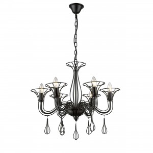 Lampa wisząca Tarragona czarna 6xE14