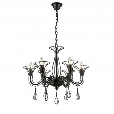 Lampa wisząca Tarragona czarna 6xE14