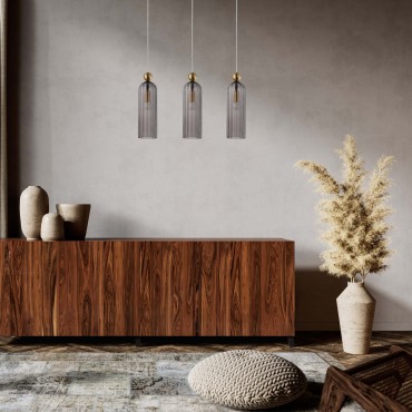 Lampa wisząca Piega 3 smoked 3xE14