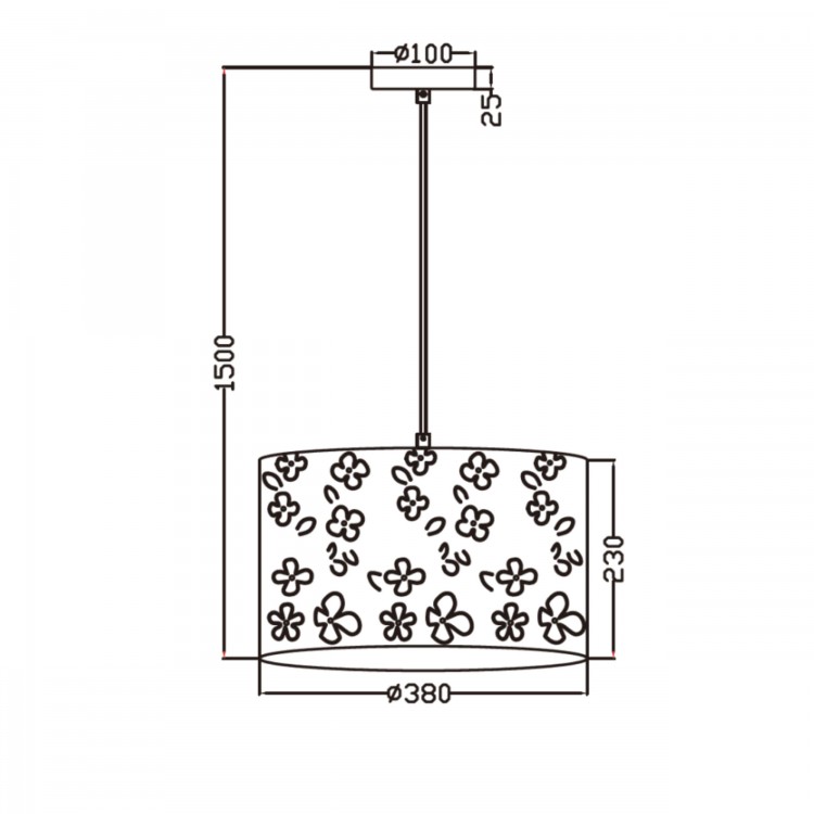 Lampa wisząca dziecięca Flowers biała 1xE27 - 4829