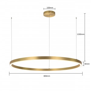 Lampa wisząca Midway złota LED 3000K