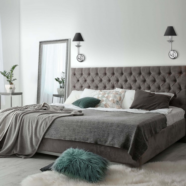 Kinkiet Glamour srebrno - czarny 1xE14 - 5087