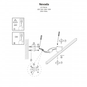 Kinkiet Nevada 40 cm czarny IP44 LED 4000K