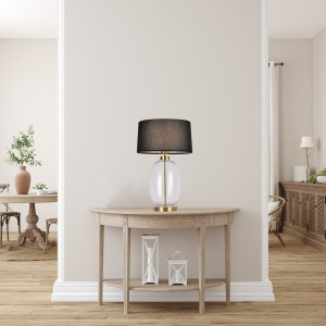 Lampa stołowa Amur czarno - transparentna 1xE27