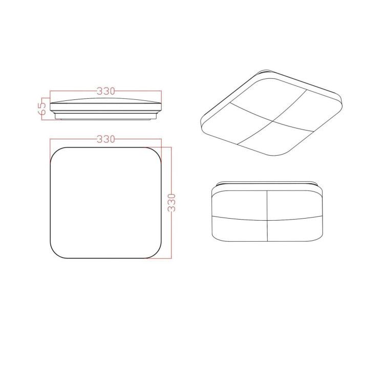 Plafon kwadratowy Babilon 33 cm czarny LED 4000K - 5245