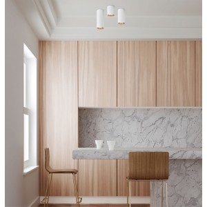 Tuba natynkowa Manacor 17 cm oczko biało - złote 1xGU10