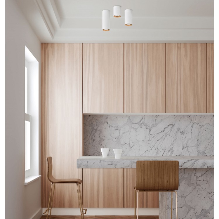 Tuba natynkowa Manacor 17 cm oczko biało - złote 1xGU10 - 536