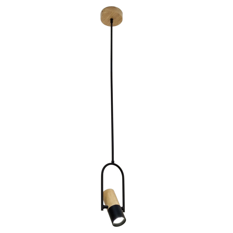 Lampa wisząca Bovino drewniano - czarna 1xGU10 - 5386