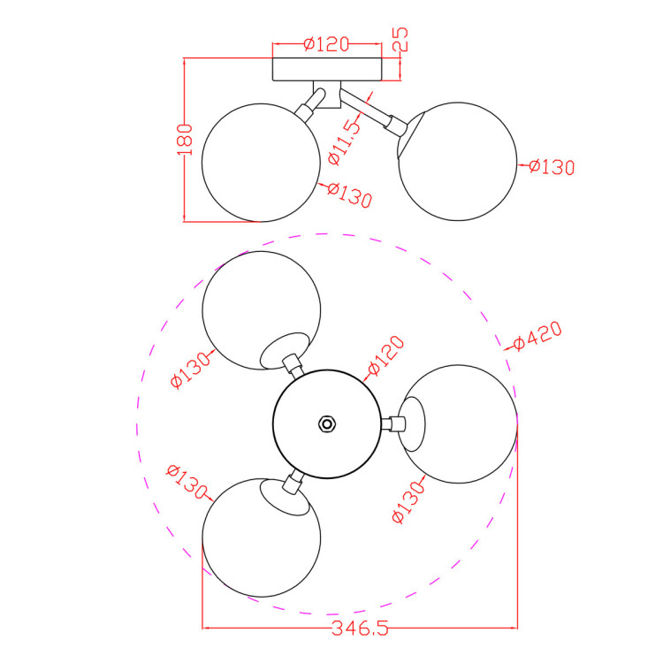 Lampa sufitowa Dorado złota 3xG9 - 5402