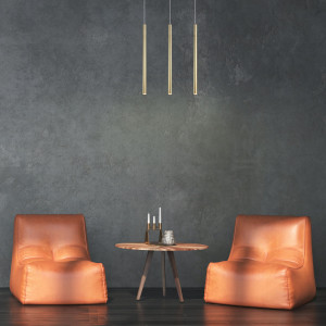 Lampa wisząca Lungo 3 linia złota 3xG9
