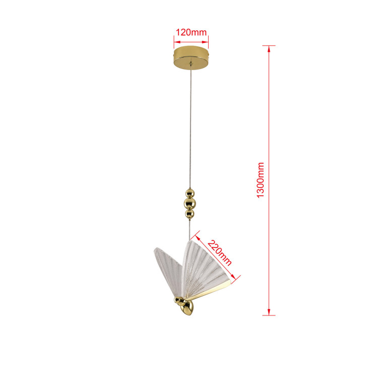 Lampa wisząca Mariposa 1 złota LED CCT - 5457