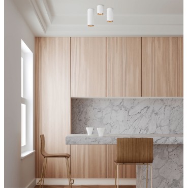 Tuba natynkowa Manacor 9 cm biało - złote 1xGU10