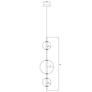 Lampa wisząca pionowa Dorado złota LED CCT