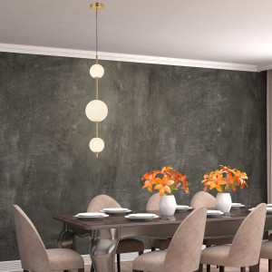 Lampa wisząca pionowa Dorado złota LED CCT