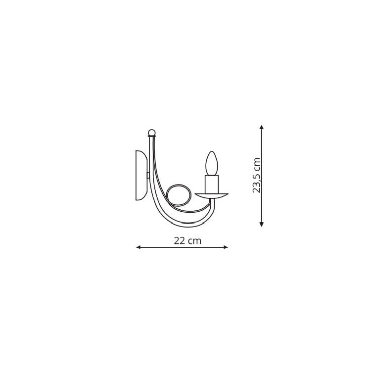 Perła kinkiet czarna - 5743