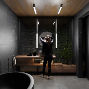 Ibros sufitowy biały średni IP44