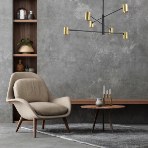 Lampa wisząca Snow 6 złota 6xGU10