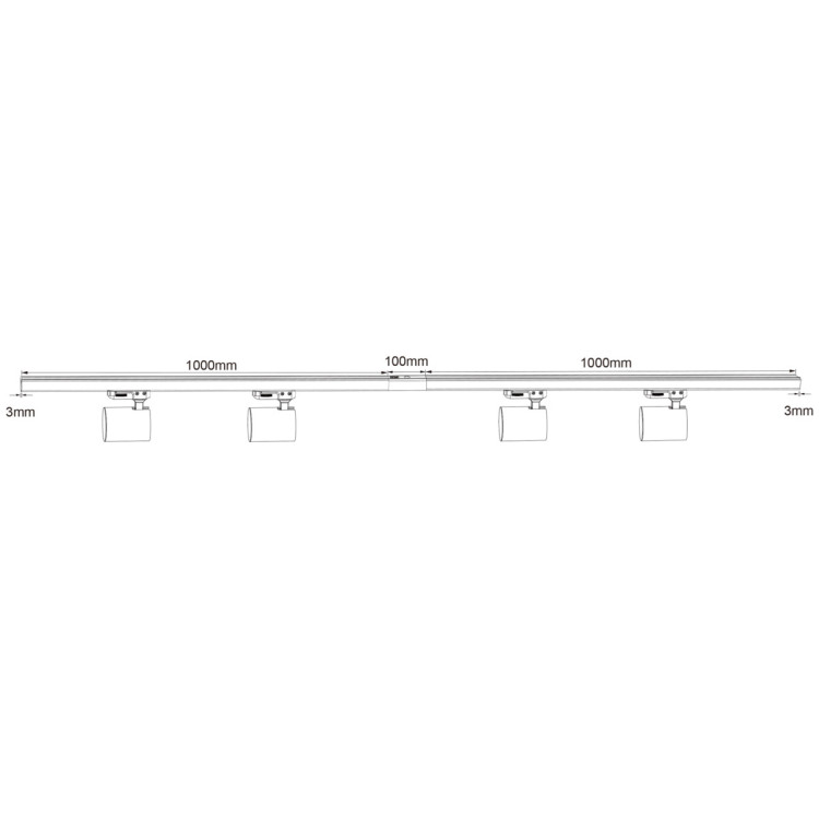 Zestaw oświetlenia szynowego Snow SET 3F biały 4xGU10 - 6192