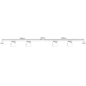 Zestaw oświetlenia szynowego Snow SET 3F czarny 4xGU10