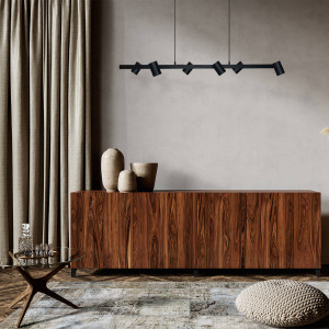 Lampa wisząca Snow 6 czarna 6xGU10