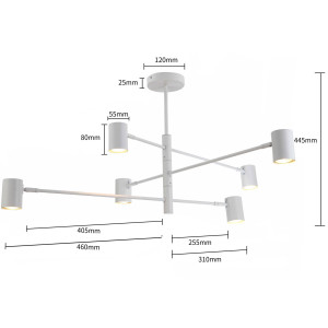 Lampa wisząca Snow 6 biała 6xGU10